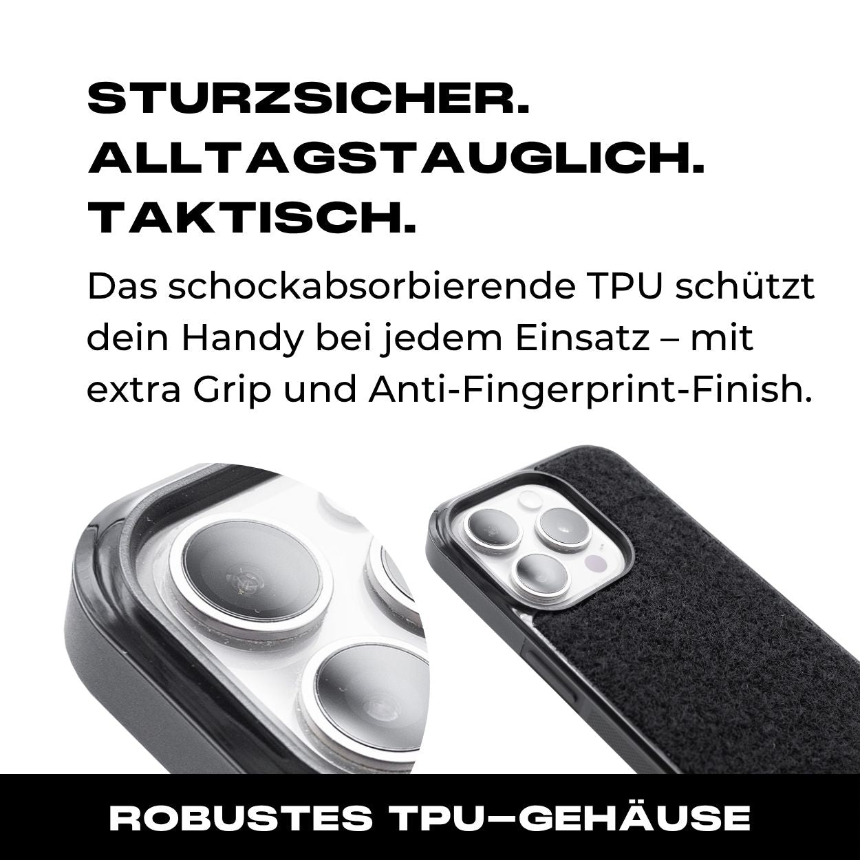 Tactical Case mit Coyote Flauschklett - iPhone 16 Reihe