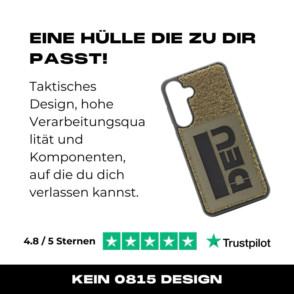 Tactical Case mit Steingrau Oliv Flauschklett - Samsung Galaxy S23 Reihe