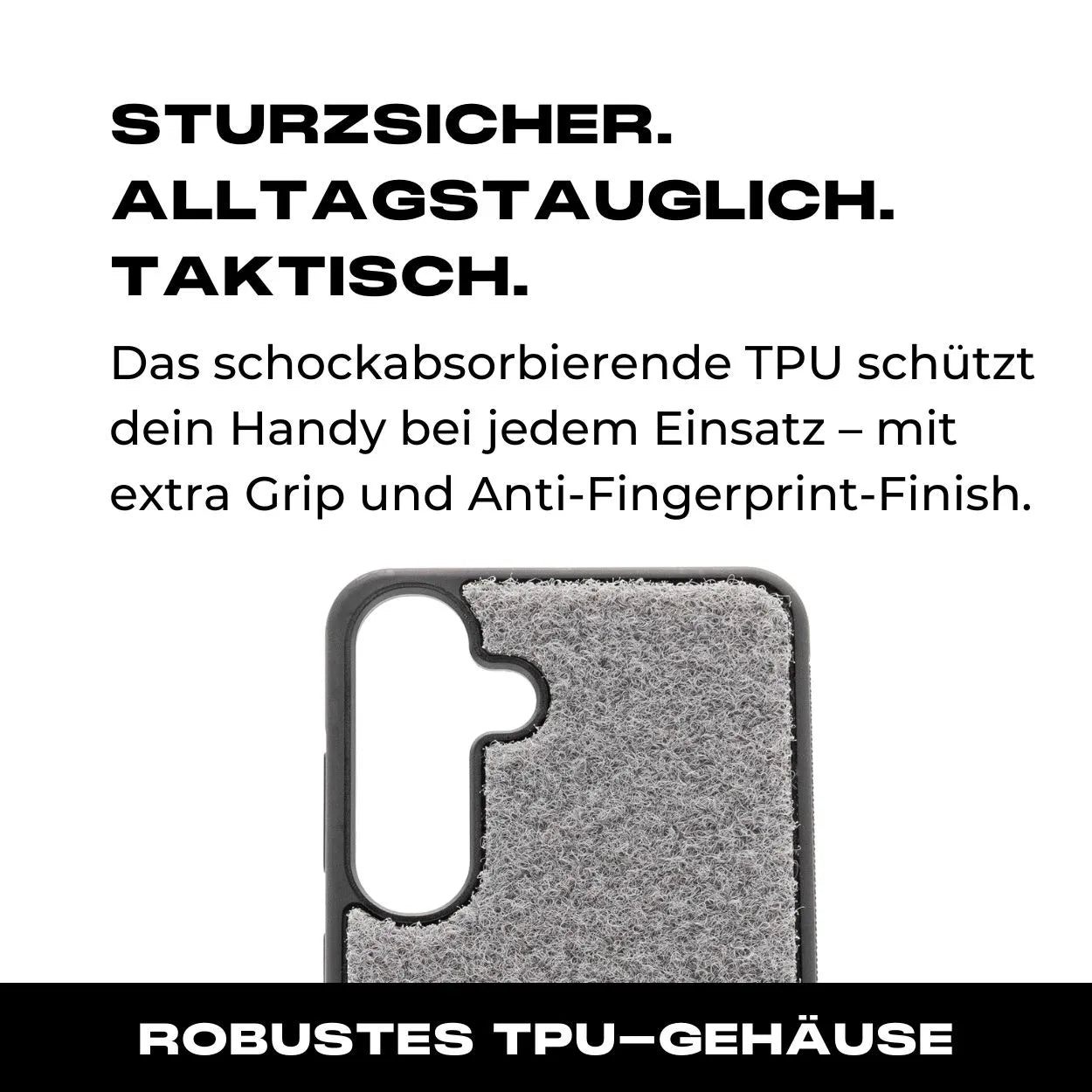 Tactical Case mit Steingrau Wolfgrey Flauschklett - Samsung Galaxy S24 Reihe