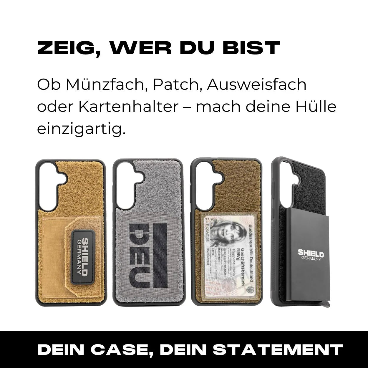 Tactical Case mit Steingrau Wolfgrey Flauschklett - Samsung Galaxy S24 Reihe