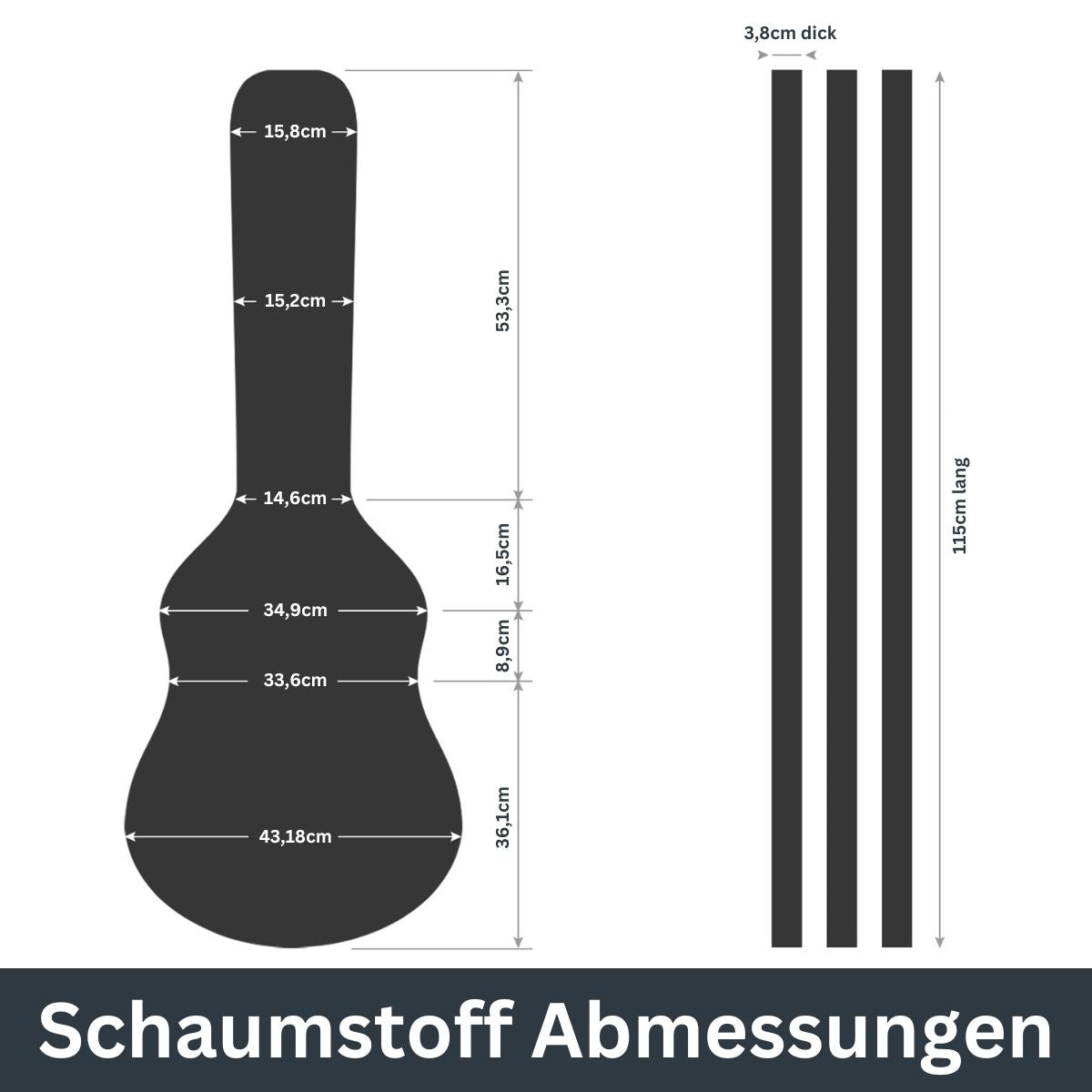 Hartschalenkoffer groß - Gitarren Optik Steingrau
