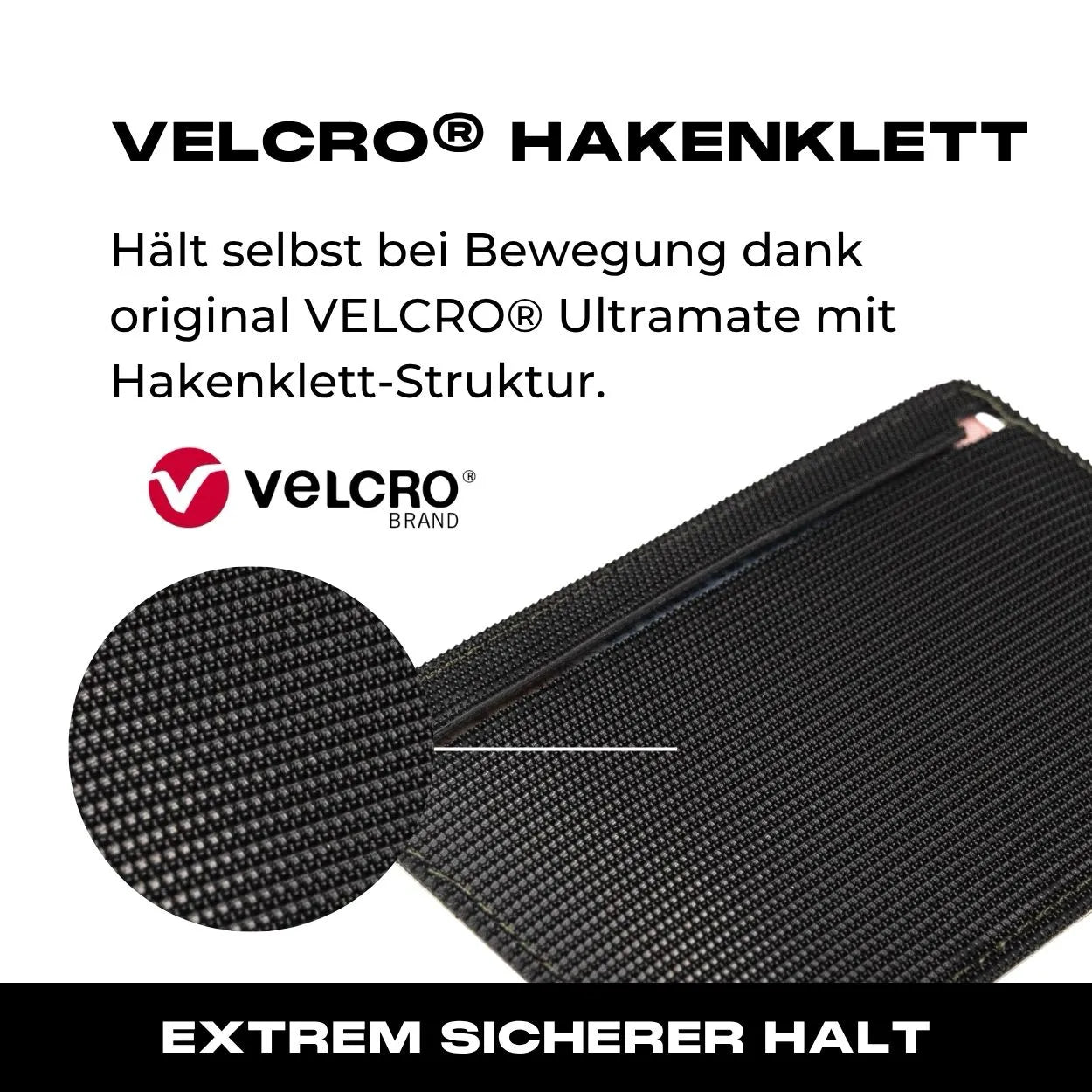 Ausweisfach mit Hakenklett in Schwarz