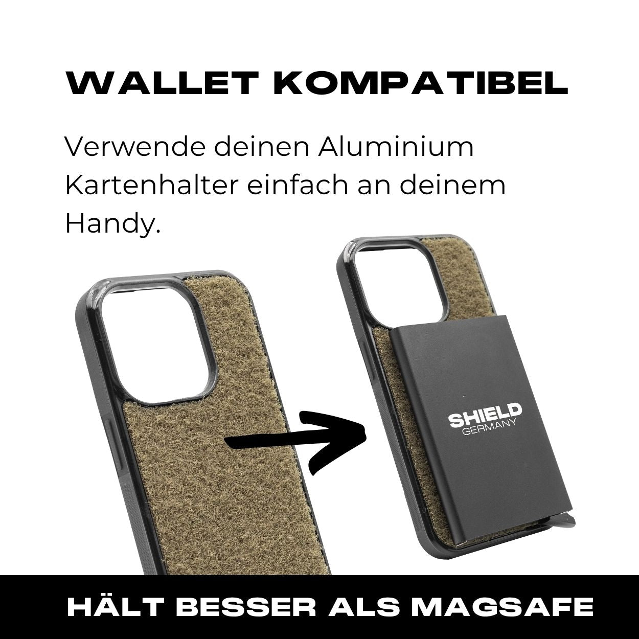 Tactical Case mit Steingrau Oliv Flauschklett - iPhone 14 Reihe