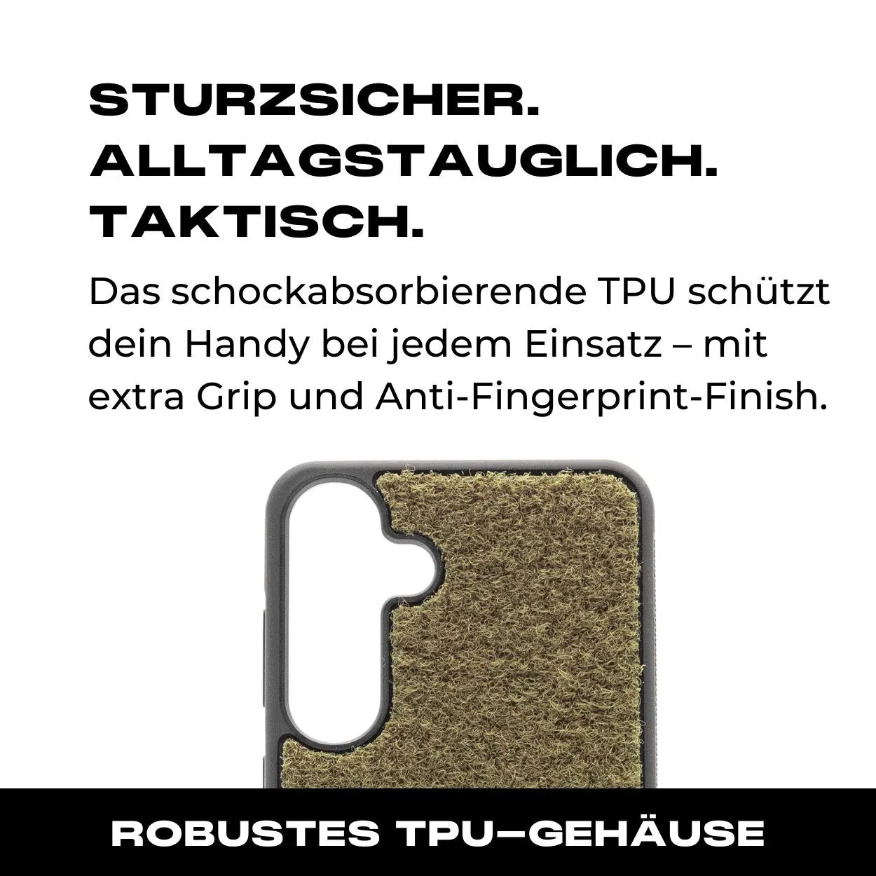 Tactical Case mit Steingrau Oliv Flauschklett - Samsung Galaxy S23 Reihe